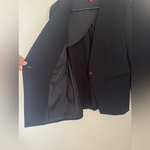Spanx Women's The Perfect Oversized Blazer Collarless Black Size M - Picture 4 of 13